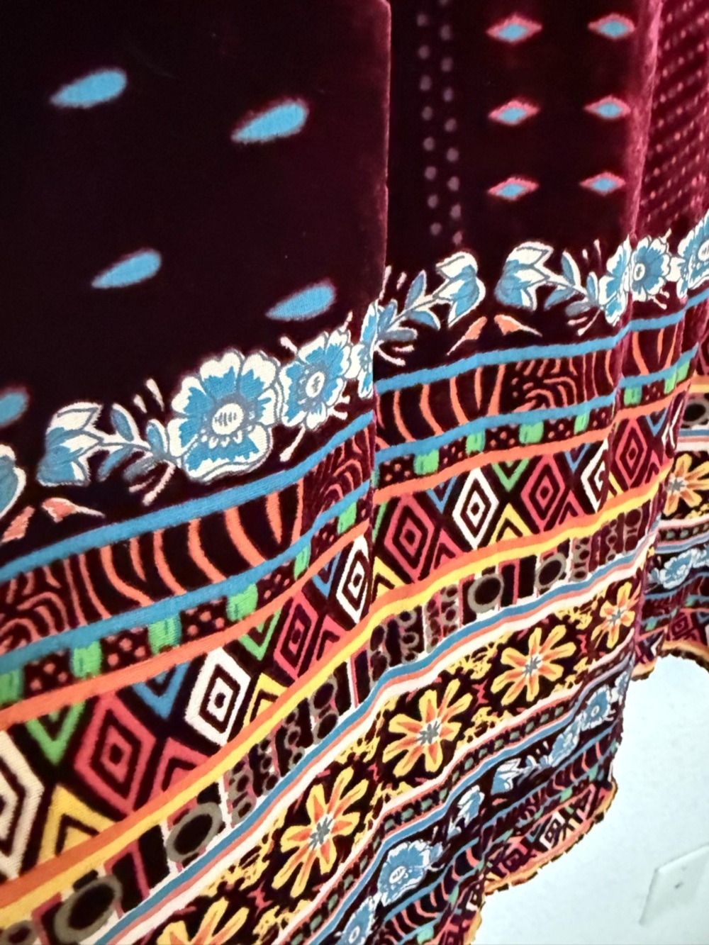 Johnny Was Velvet Embroidered Tunic Dress| | Boho Kantha Bae Style| XL - Picture 13 of 16